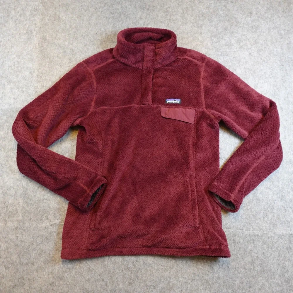 Patagonia Pullover Women‎ Medium Burgundy ReTool Snap T Pullover Fleece Chicory